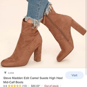 Steve Madden Camel Suede ankle booties